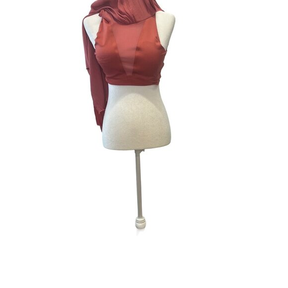 Shebird Emma Midi Dress Halter Deep Back Plunge Rust Brown Color Ladies Size 5 - Picture 7 of 8